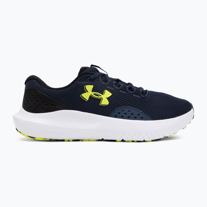 Мъжки обувки за бягане Under Armour Charged Surge 4 washed navy/black/high vis yellow 2