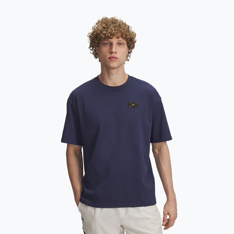 Мъжка тениска Under Armour Woven Label Heavyweight washed navy/black