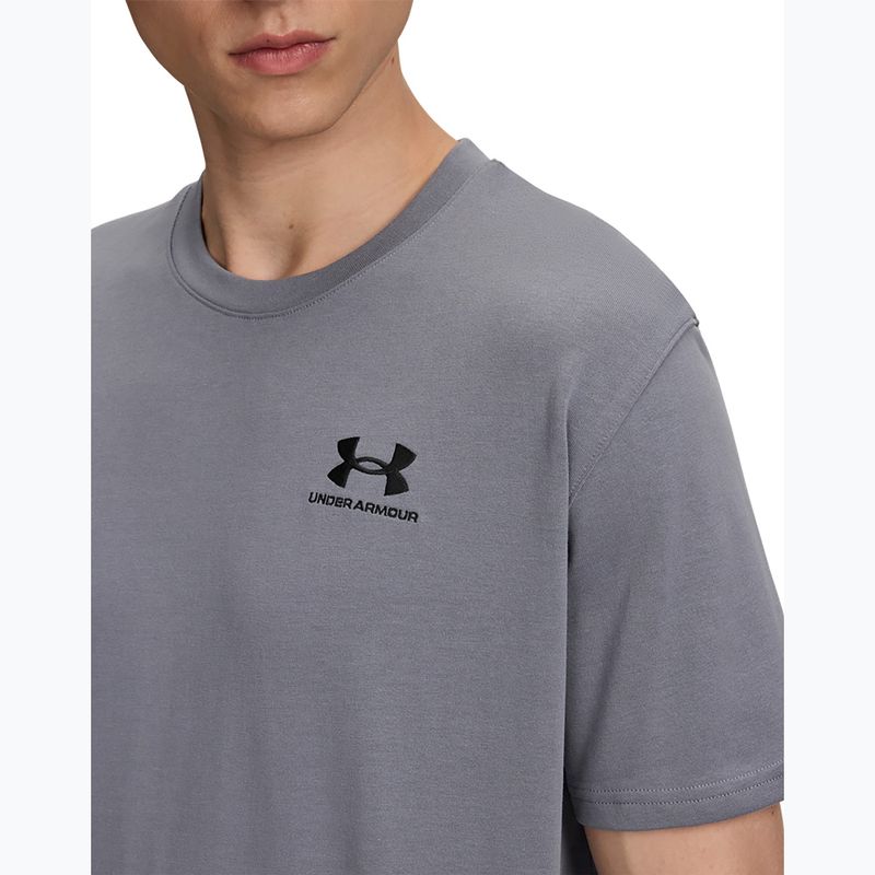 Мъжка тренировъчна тениска Under Armour Logo Emb Heavyweight titan gray/black 3