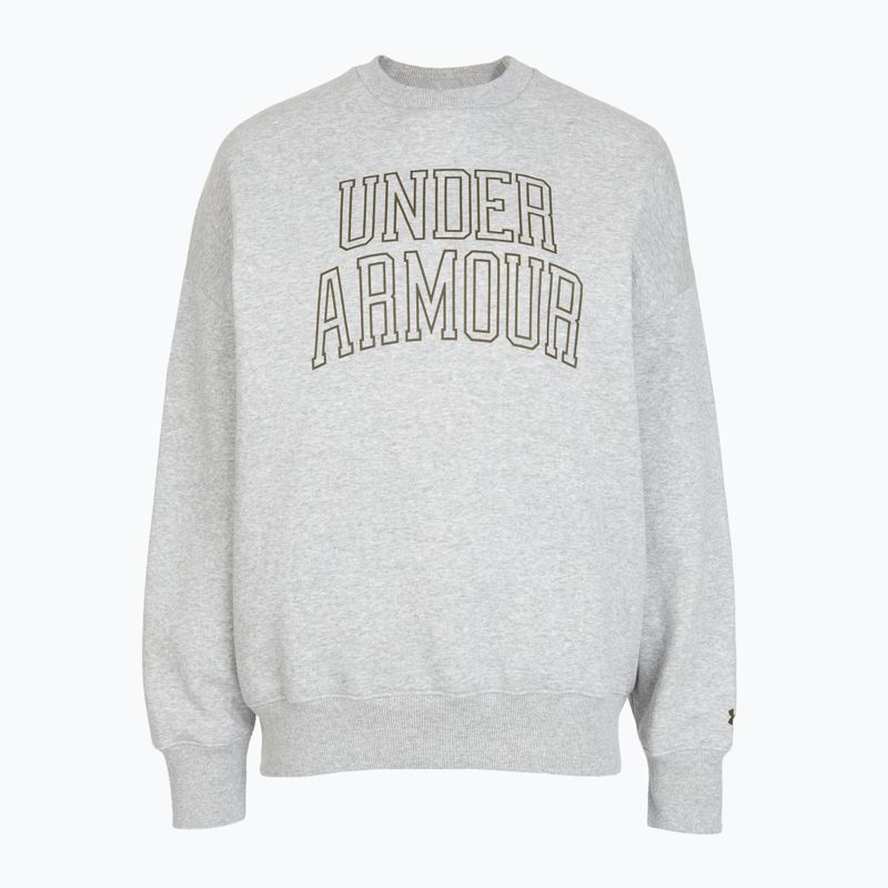 Дамски суитшърт Under Armour Rival Fleece Varsity Crew halo grey light heather/expedition green 3