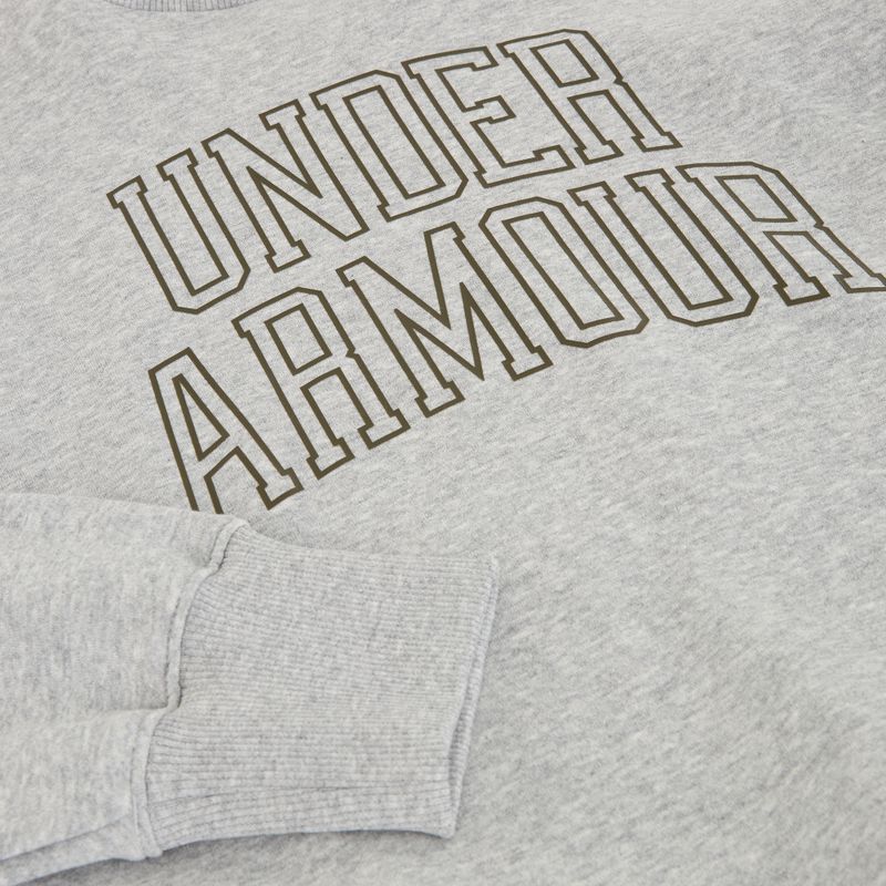 Дамски суитшърт Under Armour Rival Fleece Varsity Crew halo grey light heather/expedition green 5