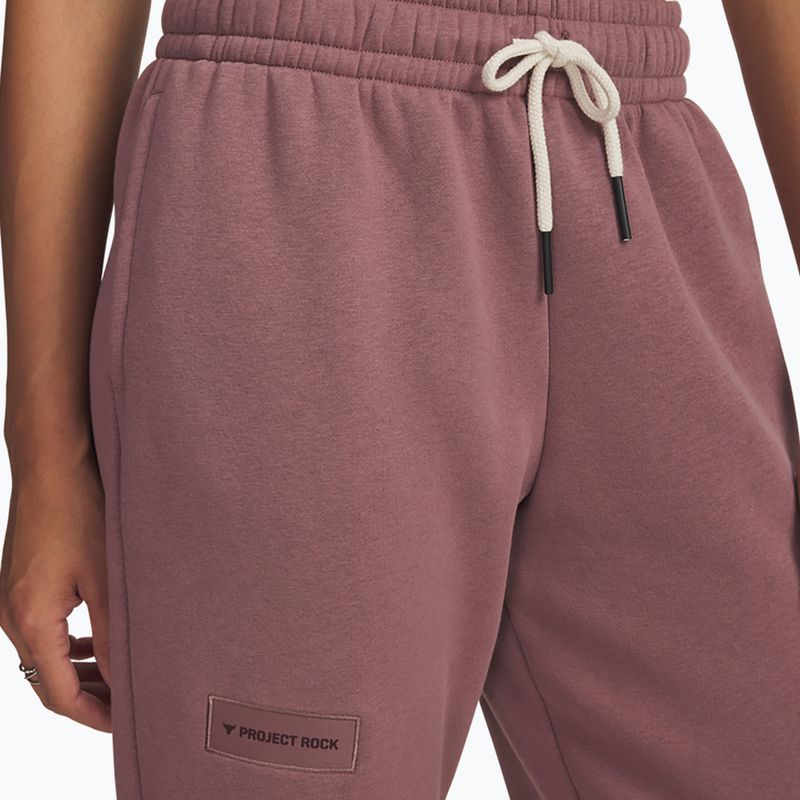Дамски панталони за тренировка Under Armour Project Rock Icon maroon mist/black 3