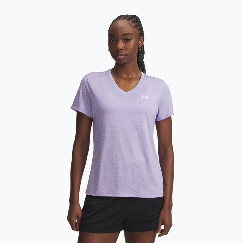 Дамска тениска за тренировка Under Armour Tech V-Twist transparent/white