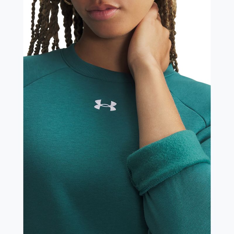 Дамски суитшърт Under Armour Rival Fleece Crew rack green/white 3