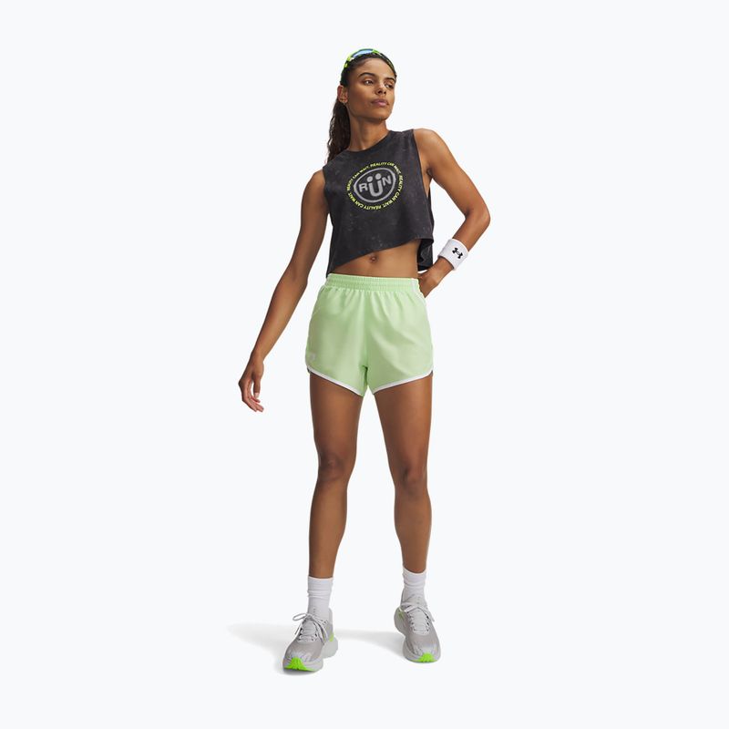 Дамски шорти за бягане Under Armour Fly By 3“ lumos lime/white 2