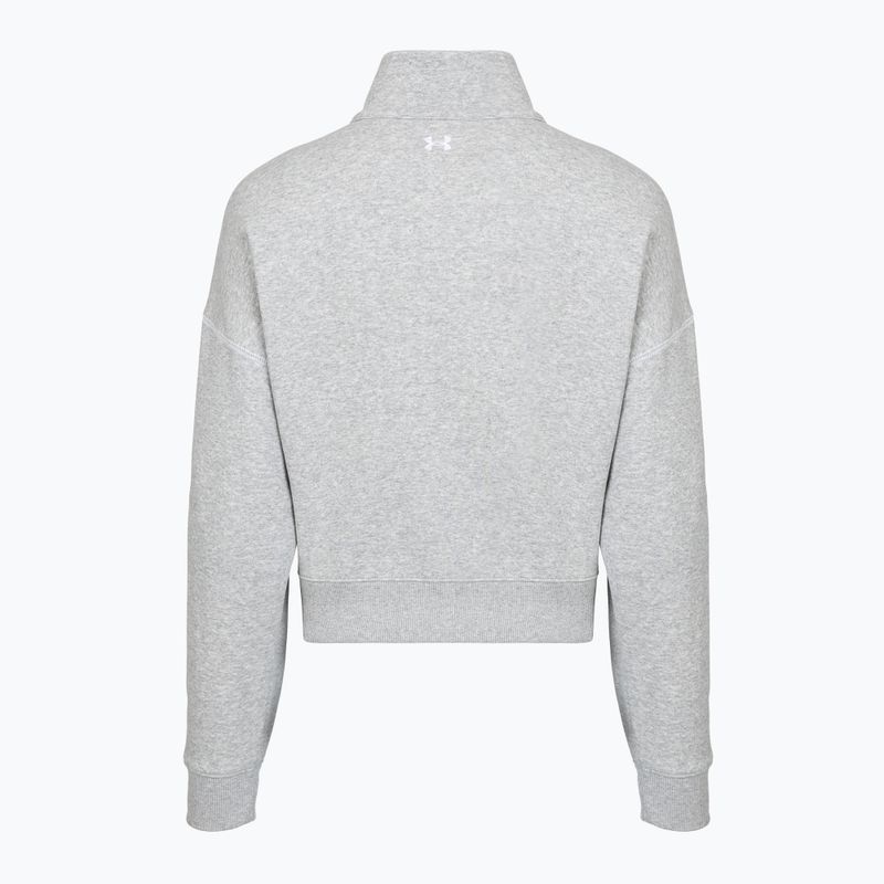 Дамски суитшърт Under Armour Rival Fleece Script HZ mod grey light heather/white 2