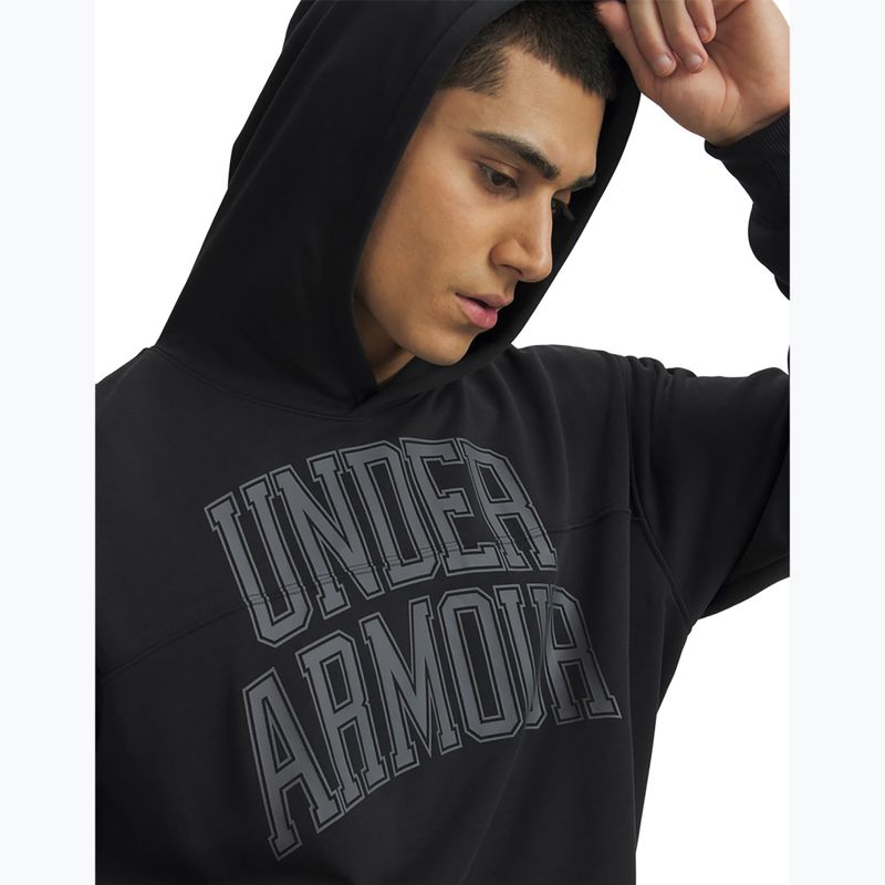Мъжки суитшърт Under Armour Rival LW Graphic Hoodie black/black 3