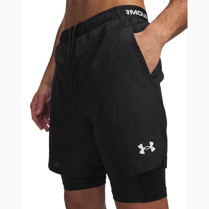 Мъжки тренировъчни шорти Under Armour Vanish Woven 2.0 2IN1 Shorts black/white 4