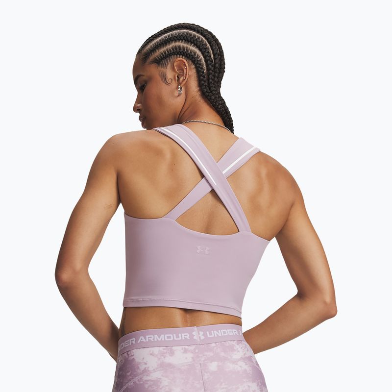 Дамска тренировъчна тениска Under Armour Meridian Contour Tank mauve pink/white/mauve pink 2