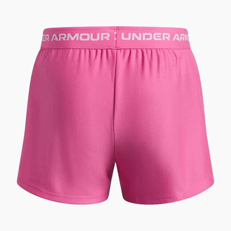 Детски тренировъчни шорти Under Armour UA Tech Play Up 2IN1 Shorts pink frenzy/white 2