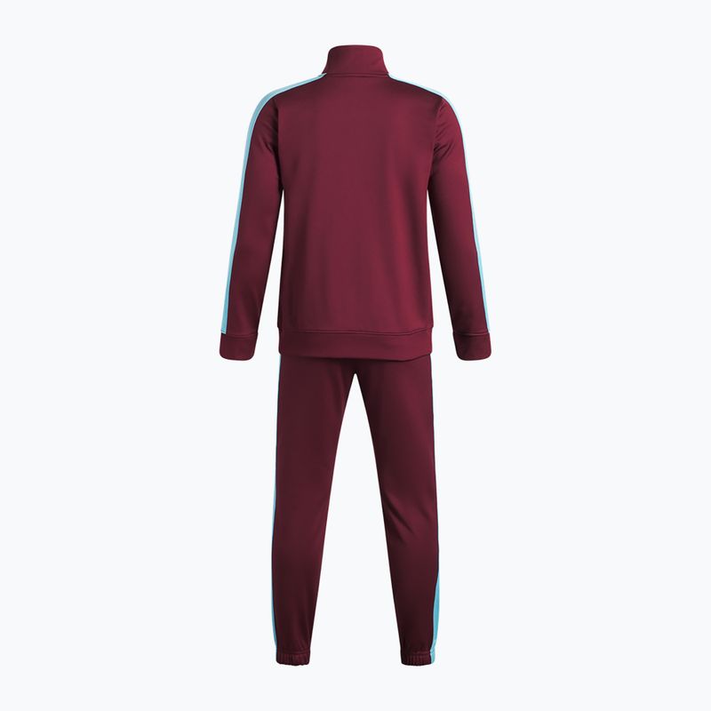 Детски анцуг Under Armour Knit Track Suit vintage maroon/fresco blue/white 2