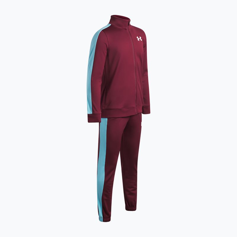 Детски анцуг Under Armour Knit Track Suit vintage maroon/fresco blue/white 3