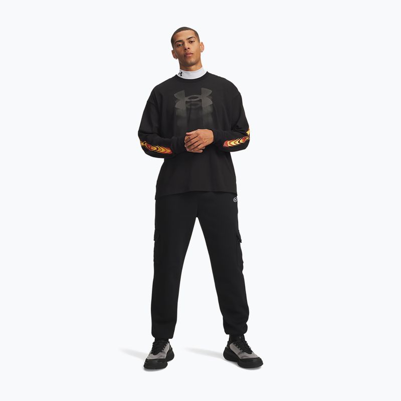 Мъжки панталони за бягане Under Armour Rival Fleece Cargo ultimate black/white 2