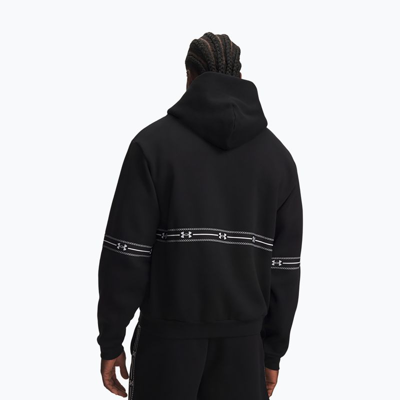 Мъжки суитшърт Under Armour Icon Fleece Taped Full Zip ultimate black/white 2