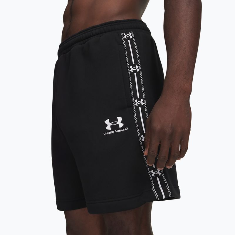 Мъжки къси панталони/шорти Under Armour Icon Fleece Taped Shorts ultimate black/white 4