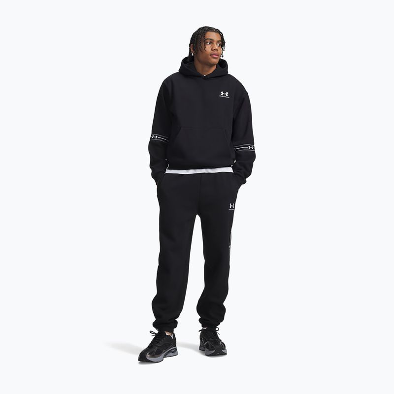 Мъжки панталони за бягане Under Armour Icon Fleece Taped Jogger ultimate black/white 2