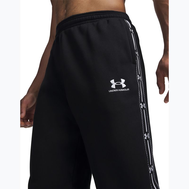 Мъжки панталони за бягане Under Armour Icon Fleece Taped Jogger ultimate black/white 4