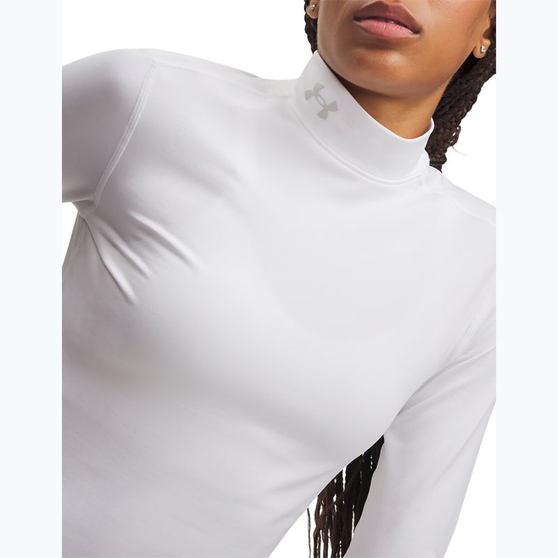 Дамска блуза с дълъг ръкав за  тренировка Under Armour ColdGear Mock LS white/halo gray 3