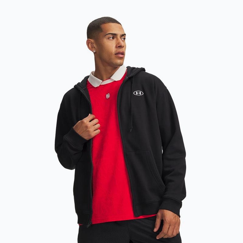 Мъжки суитшърт Under Armour Rival Fleece Full Zip ultimate black/white