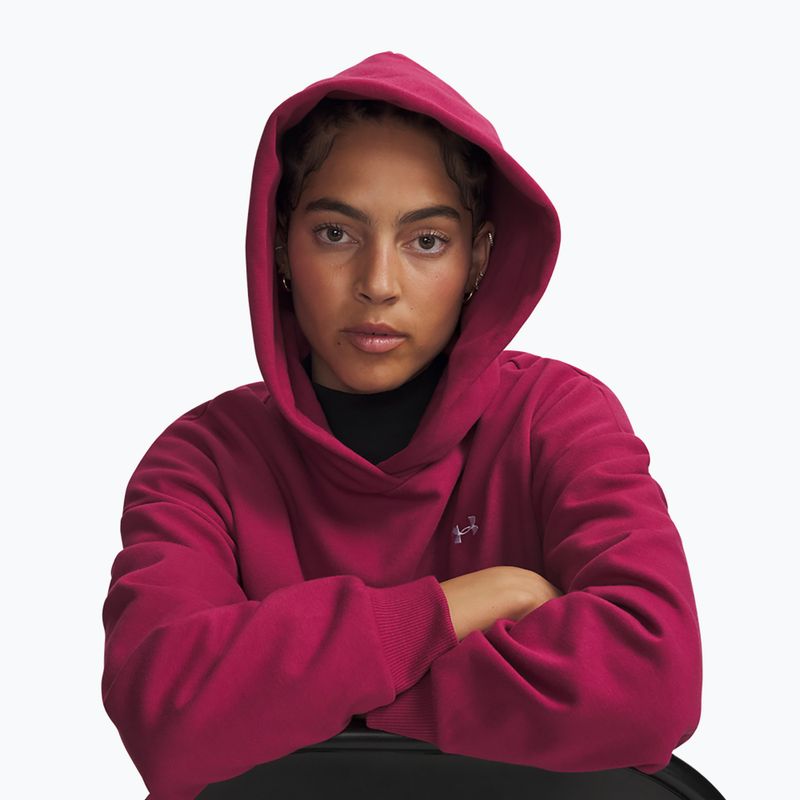 Дамски суитшърт Under Armour Icon Fleece Hoodie claret/white 3