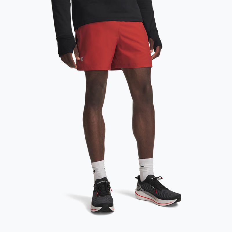 Мъжки шорти за бягане Under Armour Launch 5" Shorts heritage red/black/reflective