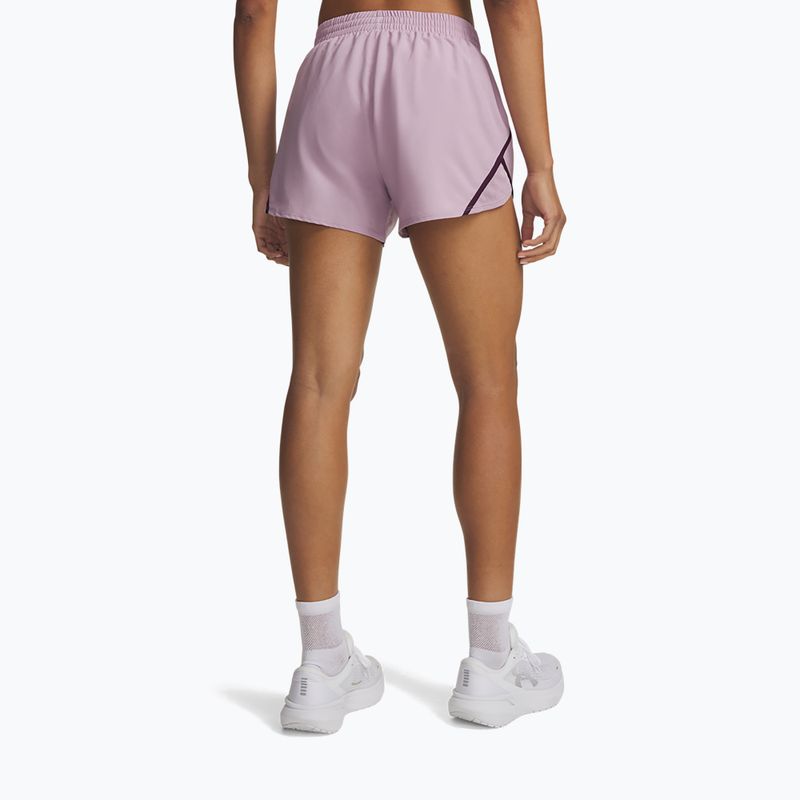 Дамски шорти за бягане Under Armour Fly By 3" Shorts mauve pink/purple echo/reflective 3