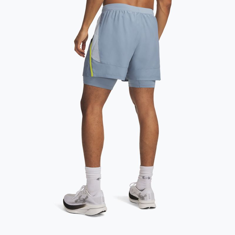 Мъжки шорти за бягане Under Armour Launch 5" 2IN1 Shorts blue wind/blue fog/reflective 3
