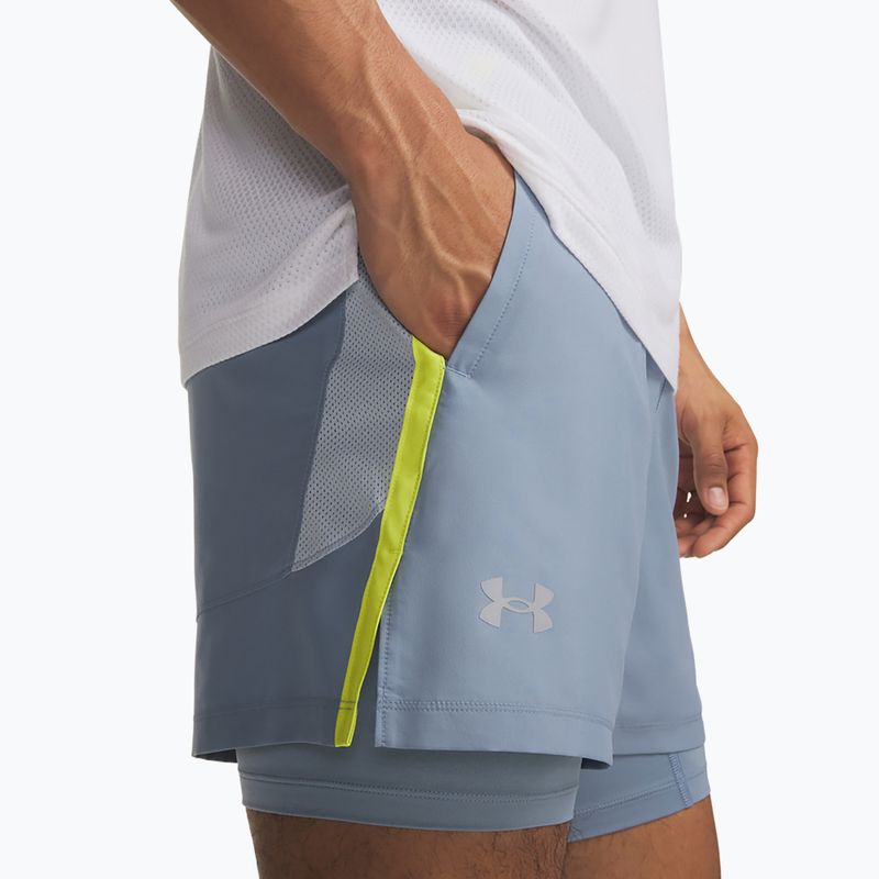 Мъжки шорти за бягане Under Armour Launch 5" 2IN1 Shorts blue wind/blue fog/reflective 4