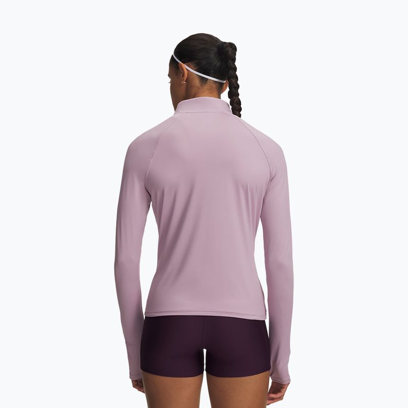 Дамски суитшърт за бягане Under Armour Velociti Half Zip mauve pink/reflective 2