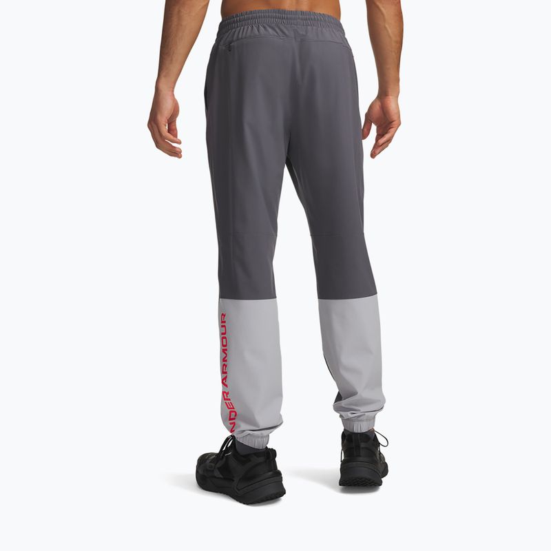 Мъжки панталони за тренировка Under Armour Tech Utility Woven Pants castlerock/mod gray/racer red 3