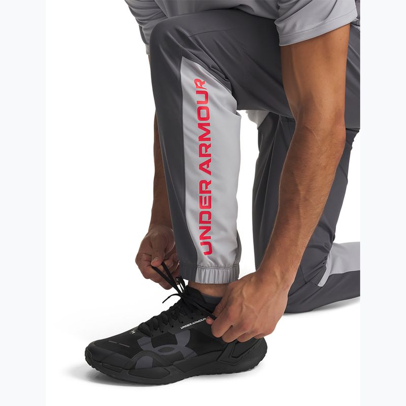 Мъжки панталони за тренировка Under Armour Tech Utility Woven Pants castlerock/mod gray/racer red 5