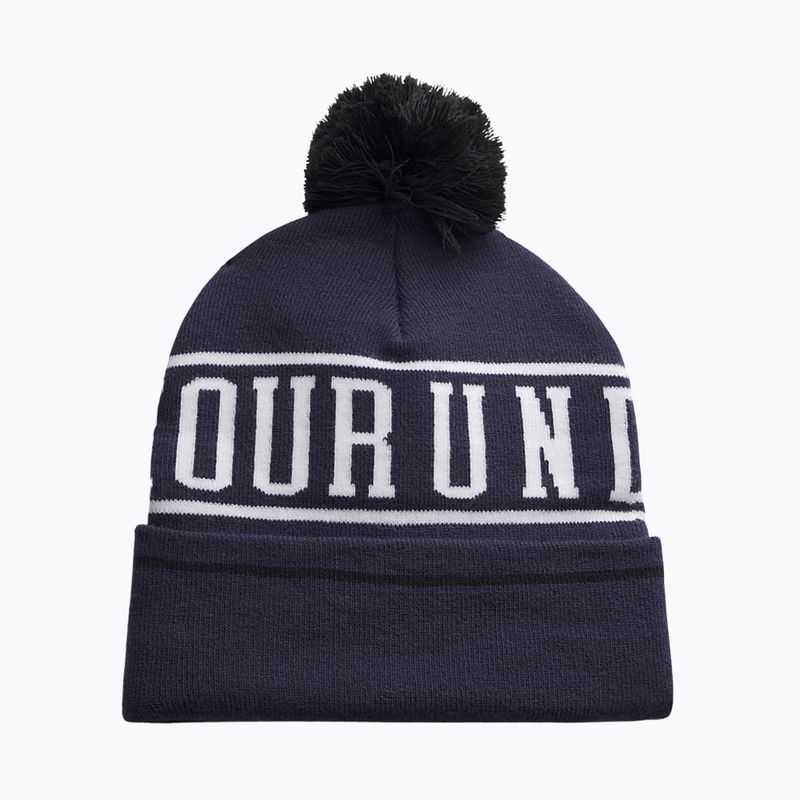 Мъжка зимна шапка Under Armour Halftime Pom Beanie midnight navy/white/white 2