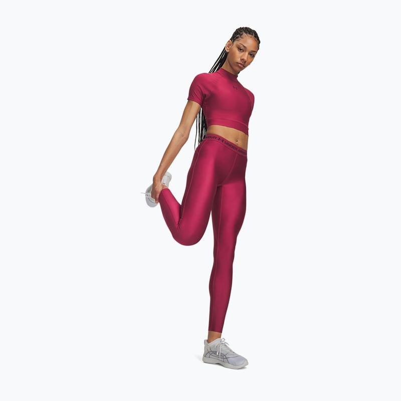 Дамски тренировъчен клин Under Armour HeatGear Leggings claret/ox blood 2