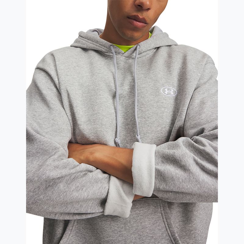 Мъжки суитшърт Under Armour Rival Fleece Hoodie mod gray light heather/white 3