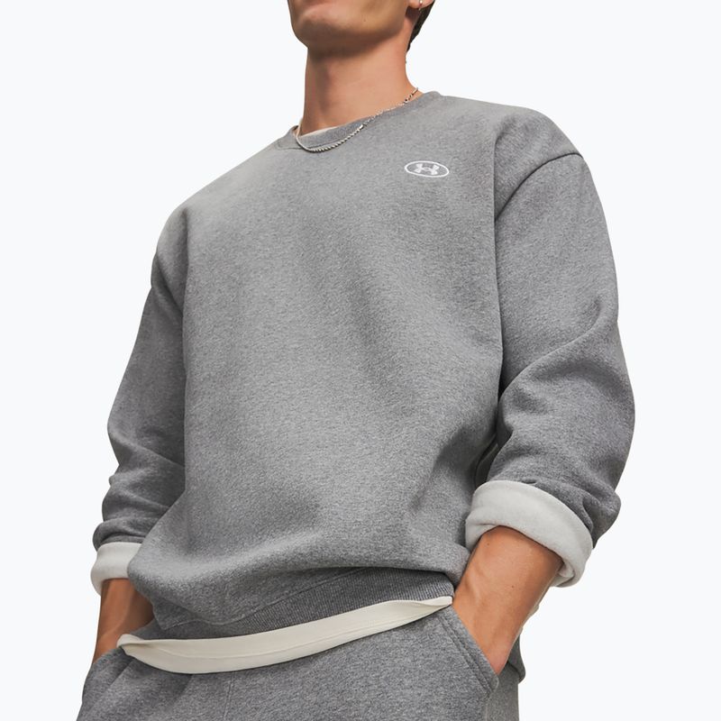 Мъжки суитшърт Under Armour Rival Fleece Crew castlerock light heather/white 3
