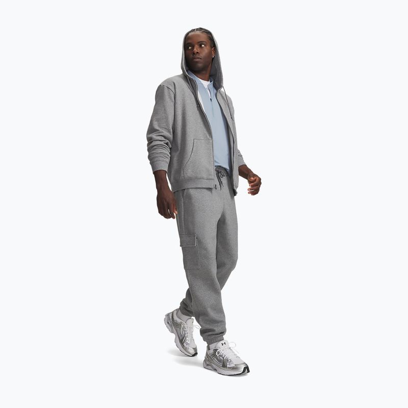 Мъжки панталони за бягане Under Armour Rival Fleece Cargo castlerock light heather/white 2