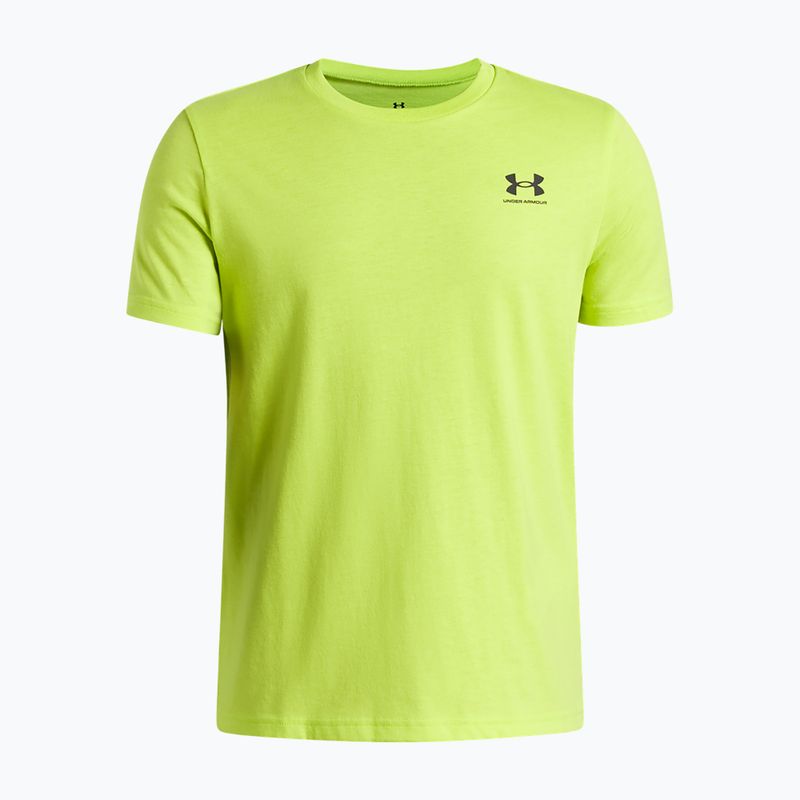 Детска тениска Under Armour Sportstyle Left Chest green citrine/black