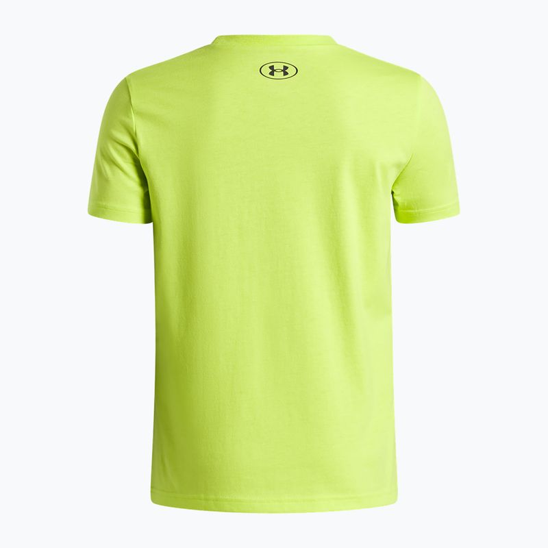 Детска тениска Under Armour Sportstyle Left Chest green citrine/black 2
