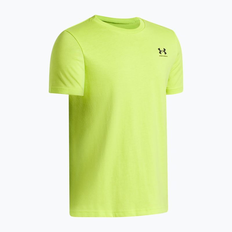 Детска тениска Under Armour Sportstyle Left Chest green citrine/black 3
