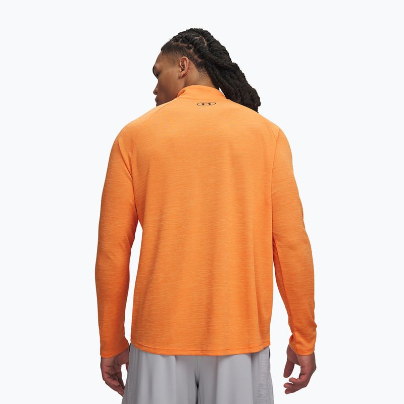 Мъжки суитшърт Under Armour Tech Textured 1/2 Zip LS outrageous orange/black 2