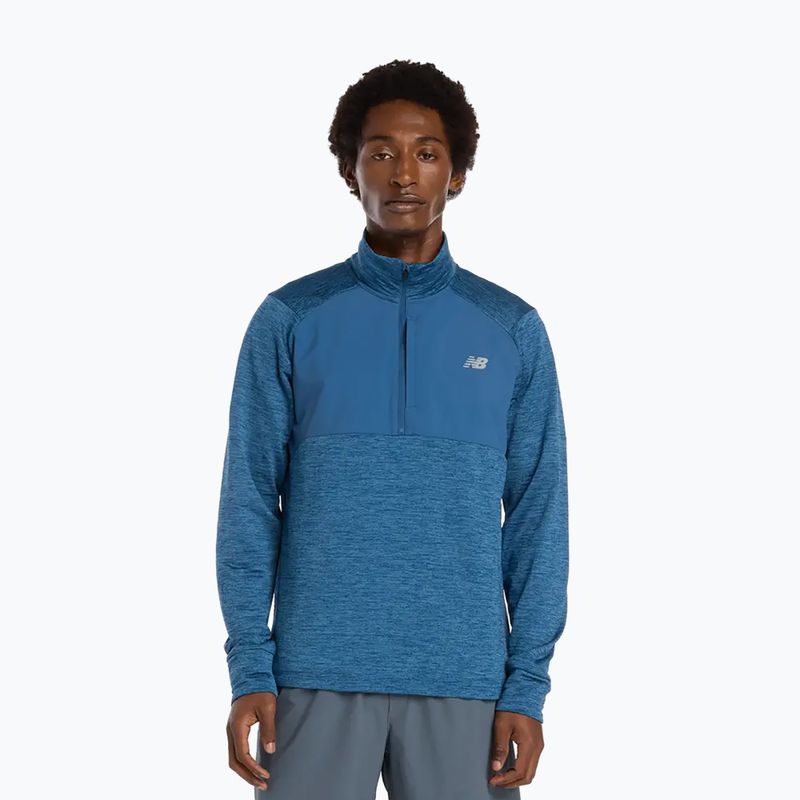 Мъжка блуза с дълъг ръкав за бягане New Balance Athletics Heat Grid 1/2 Zip dark shoreline