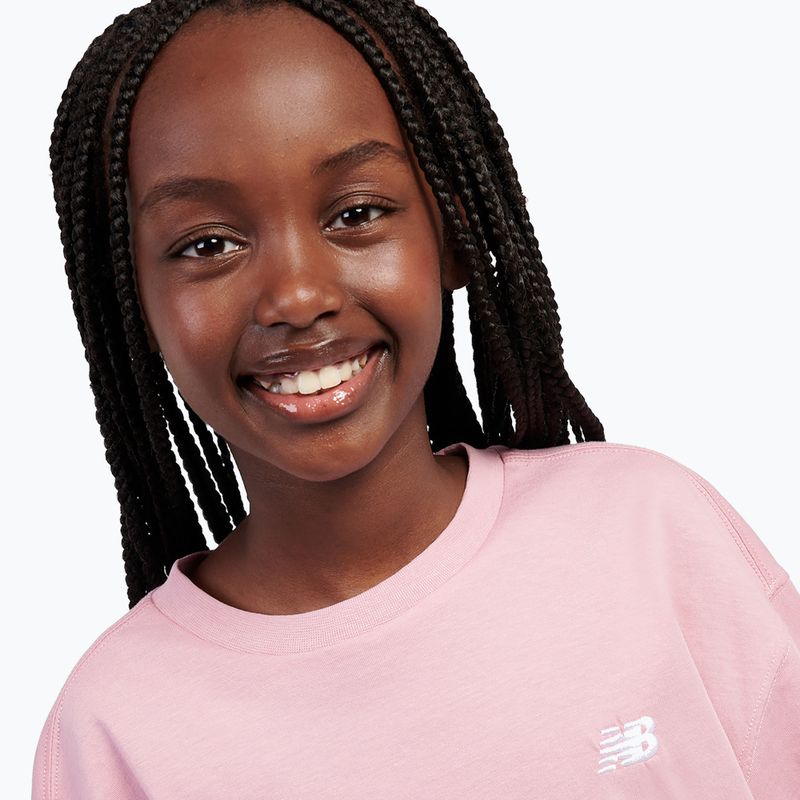 Детска тениска New Balance Jersey Small Logo Tee pink taffy 5