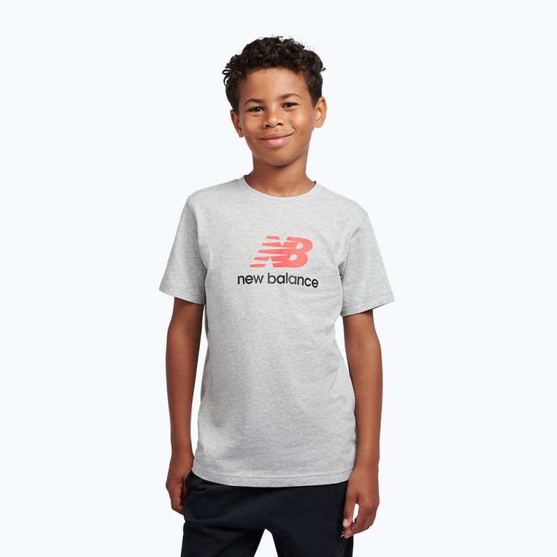 Детска тениска New Balance Jersey Stacked Logo Tee athletic grey heather