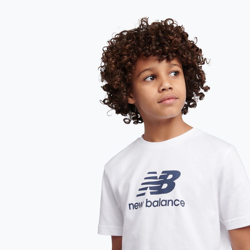 Детски комплект New Balance Stacked Logo Tee & FT Short nb bright white 5