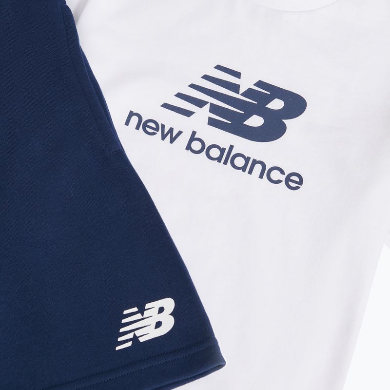 Детски комплект New Balance Stacked Logo Tee & FT Short nb bright white 10