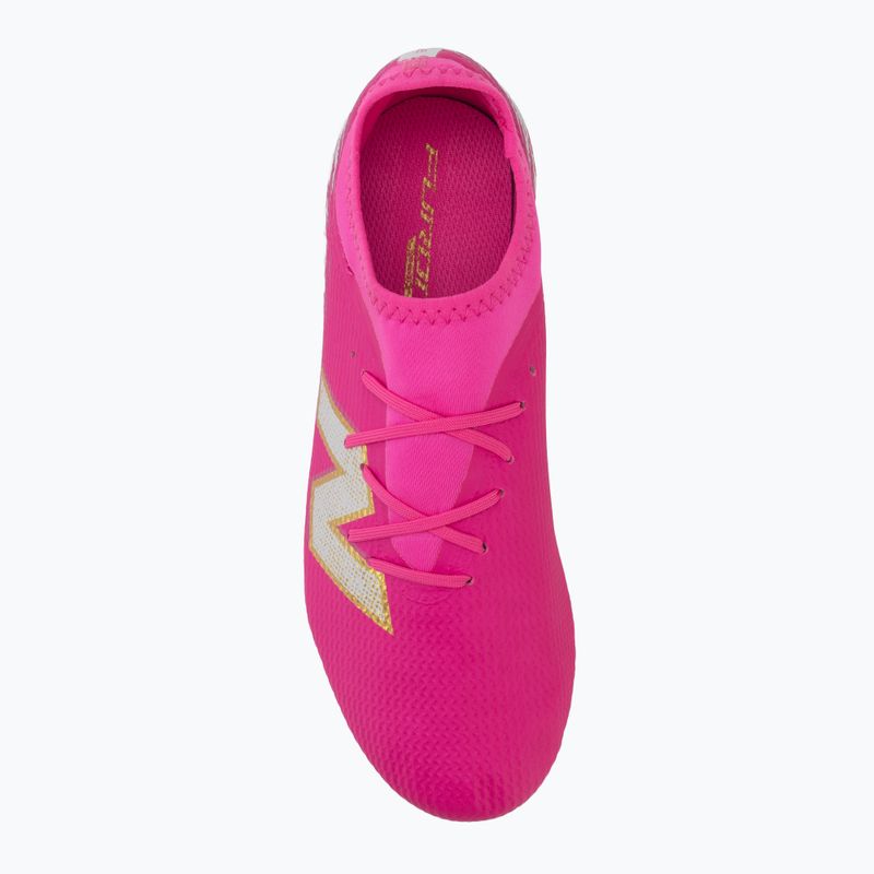 Детски футболни обувки New Balance Furon Team V8 FG pink heat/sea salt/gold metallic 5