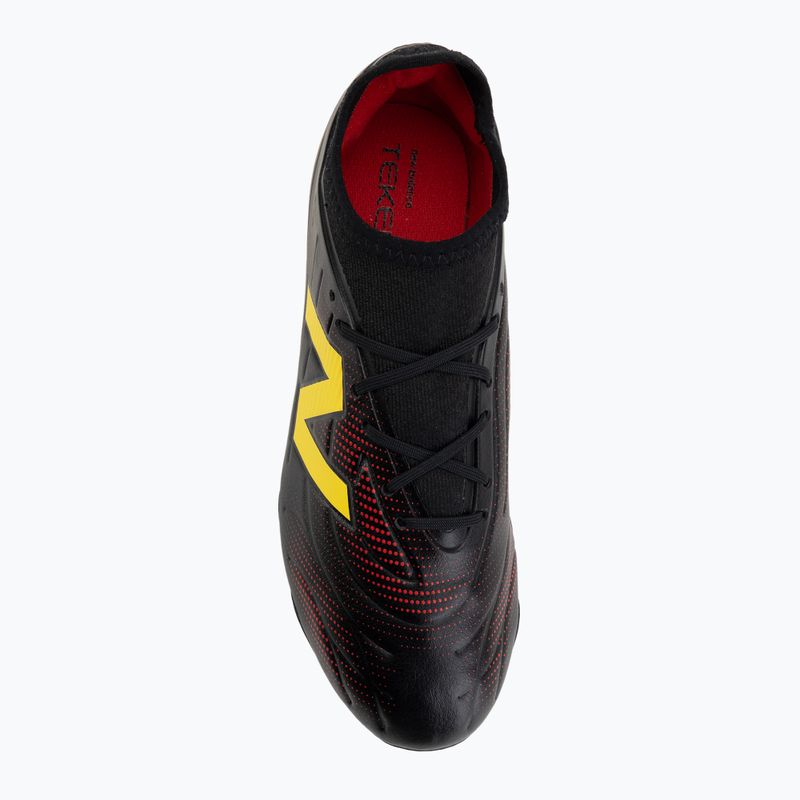 Детски футболни обувки New Balance Tekela Team V5 black 100/punch yellow/fire cracker 5