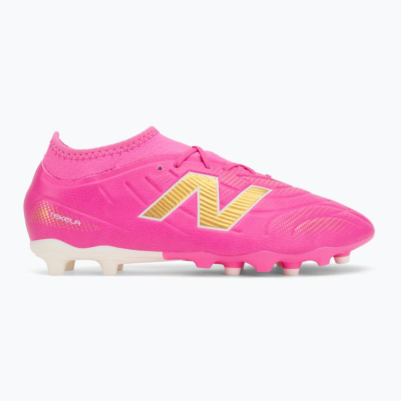 Детски футболни обувки New Balance Tekela Team V5 pink heat/metallic gold/pink satin 2
