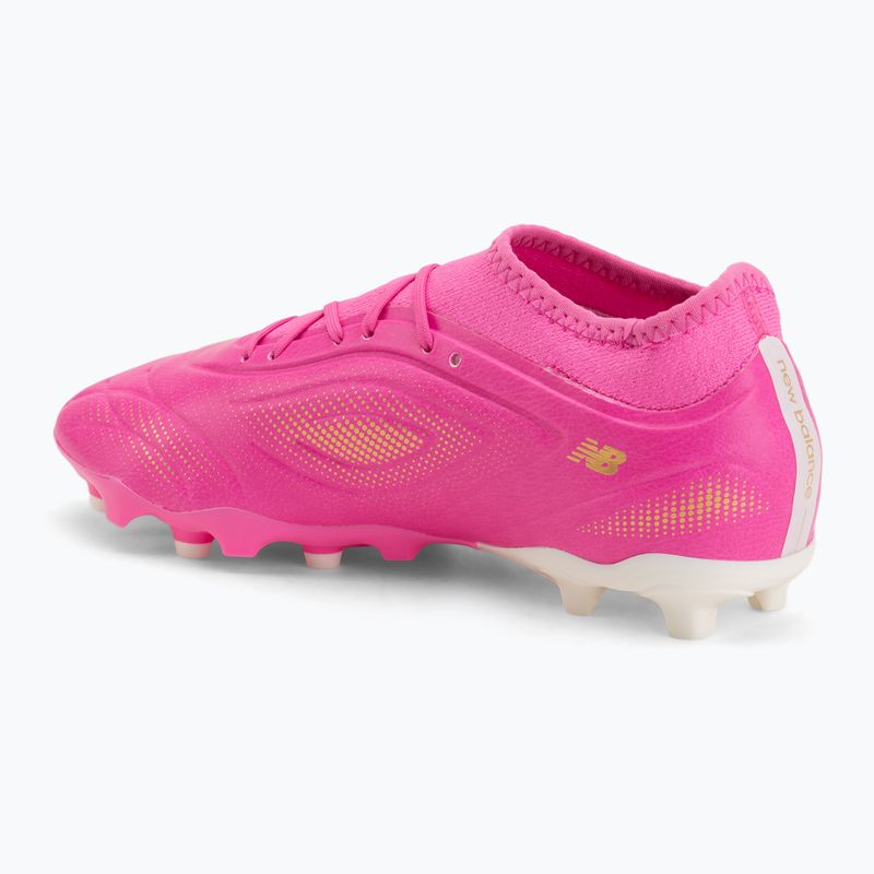 Детски футболни обувки New Balance Tekela Team V5 pink heat/metallic gold/pink satin 3