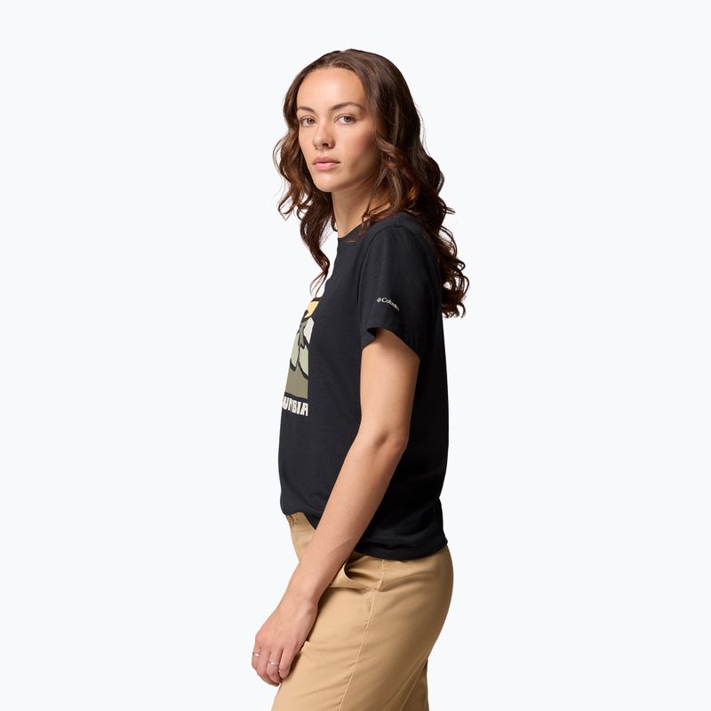 Дамска тениска за трекинг Columbia Ruby Springs Graphic Fitted black/get hiked 4